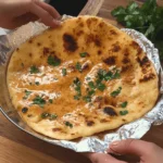 Healthy Butter Chicken - High Protein Naan served in a farmhouse kitchen
