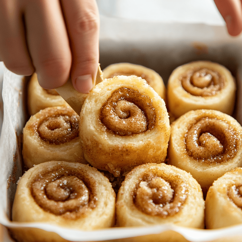Assembling Hawaiian Roll Cinnamon Rolls