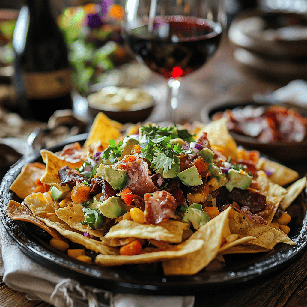 Charcuterie Nachos: The Ultimate Girl Dinner Trend You’ll Love 9 served charcuterie nachos with wine