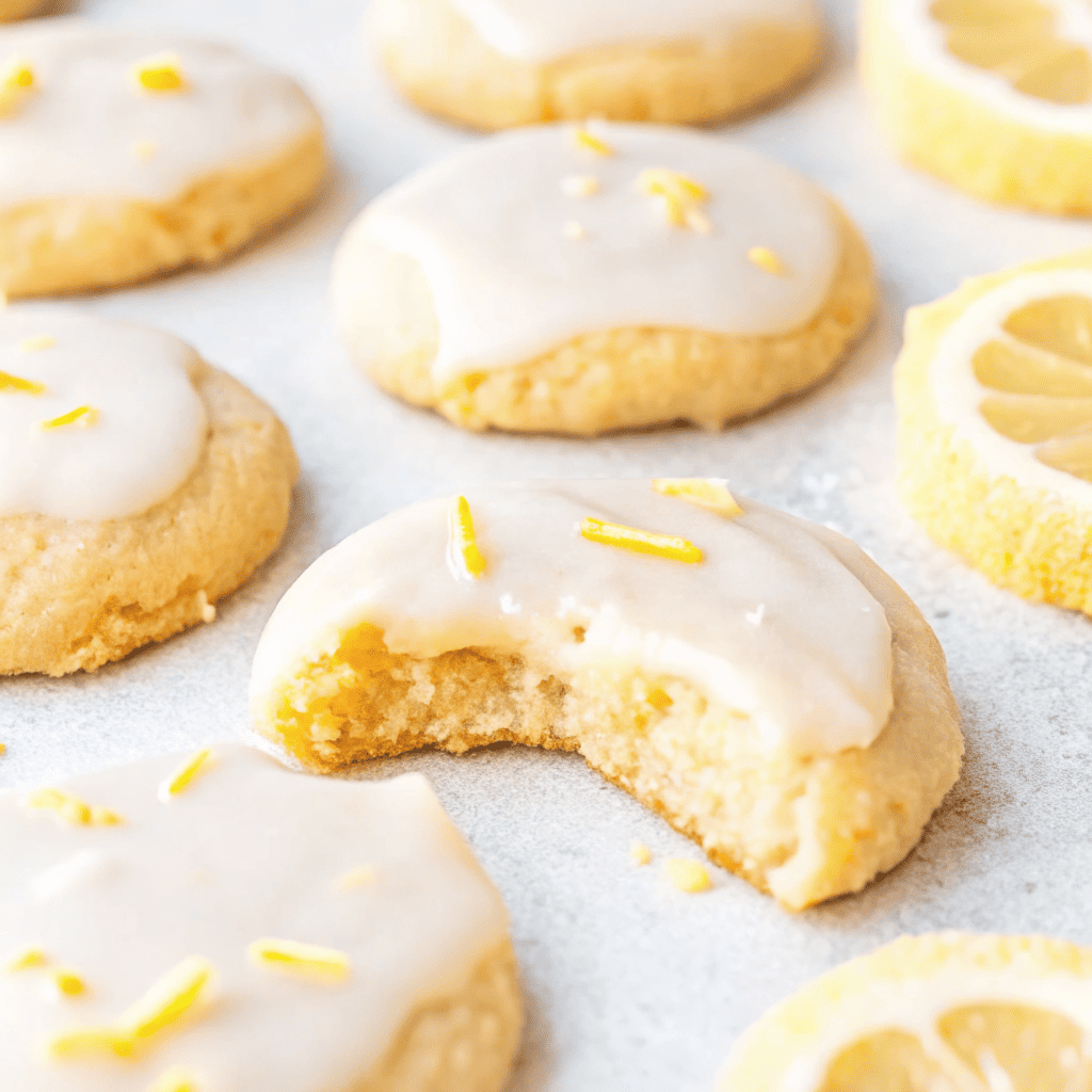 Flattening dough for keto lemon sugar cookies on tray