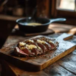 venison cowboy butter melting on grilled steak
