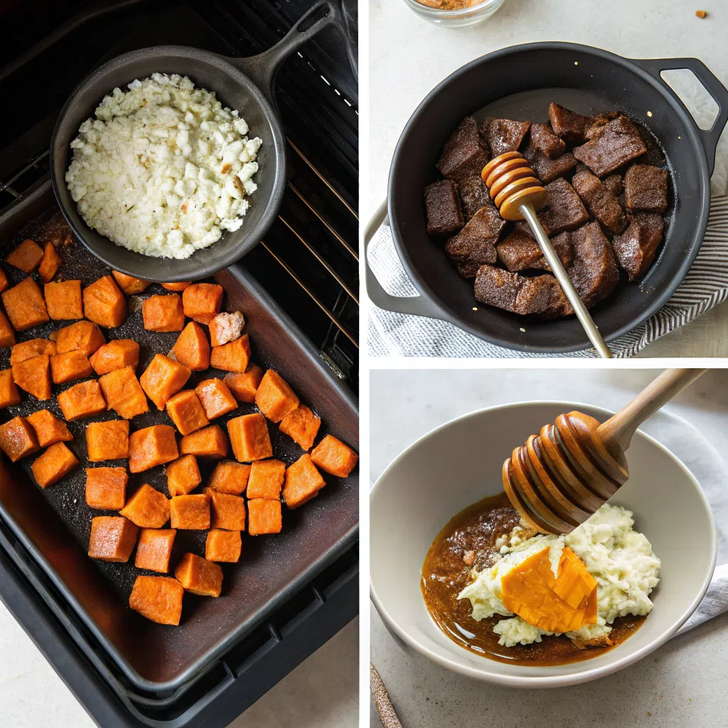 hot honey beef bowl steps