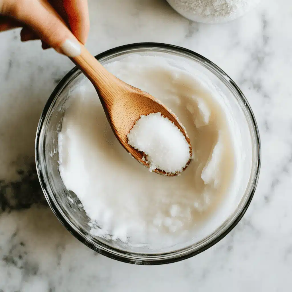 Mixing homemade toothpaste recipe