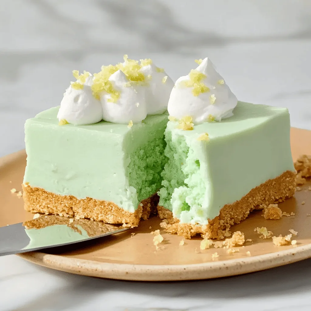No-Bake Key Lime Fluff Bars showing creamy filling and graham cracker crust