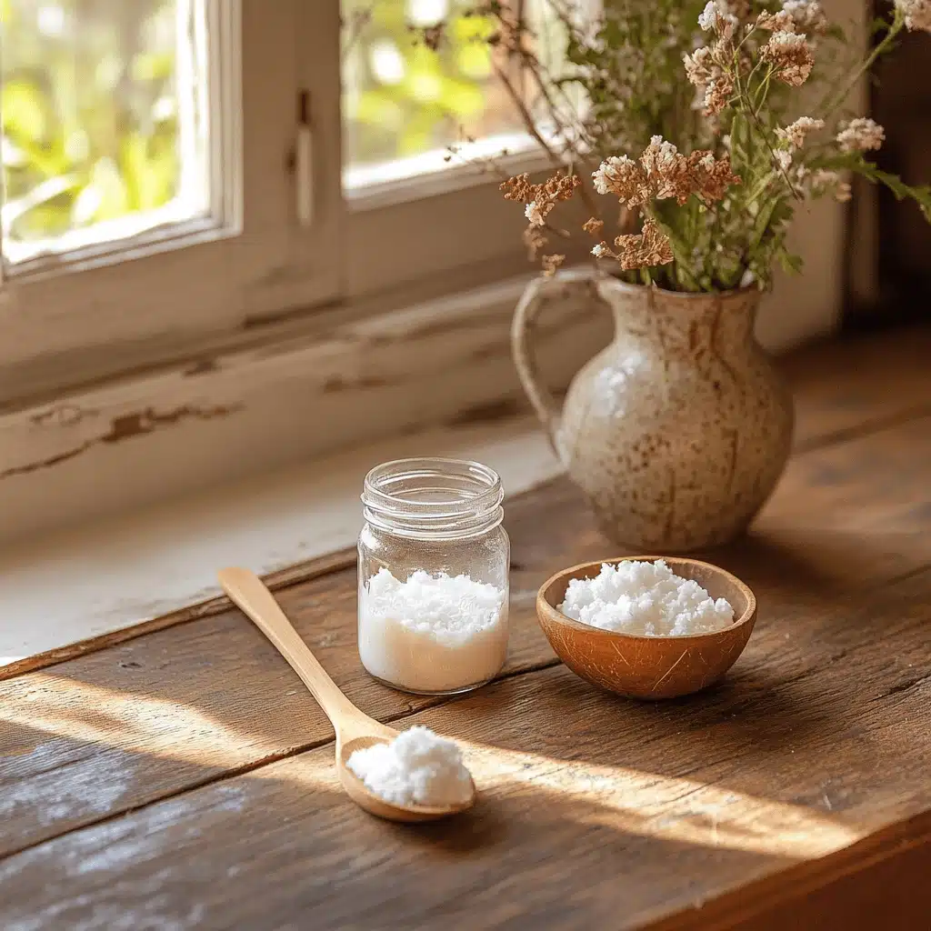 Homemade toothpaste recipe in rustic Catskills kitchen