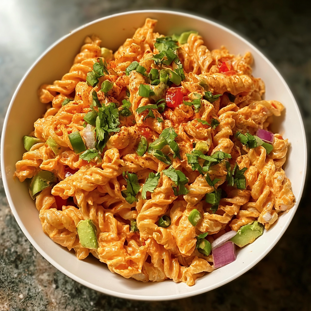 Spicy High Protein Buffalo Pasta Salad
