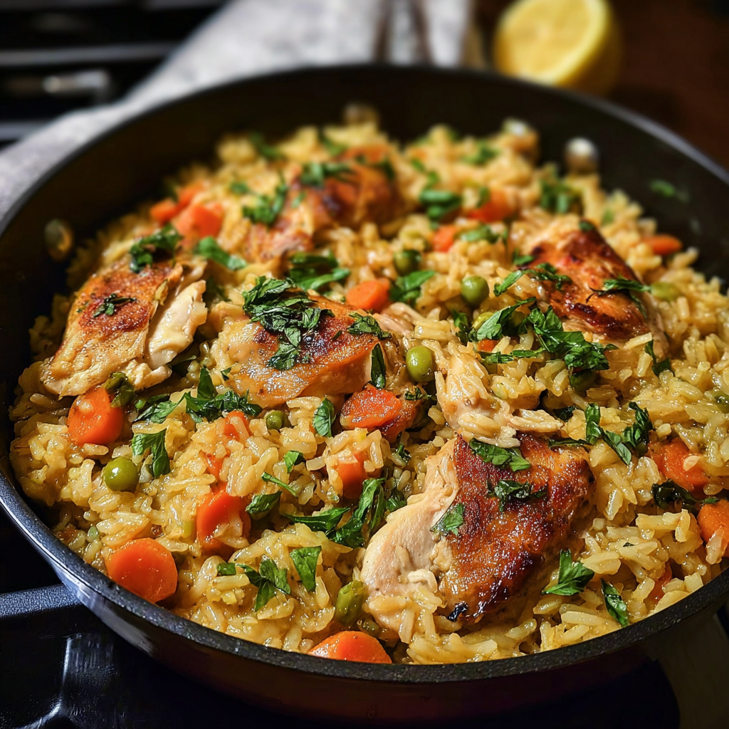 One-Pan Comfort: A Quick Chicken and Rice Feast