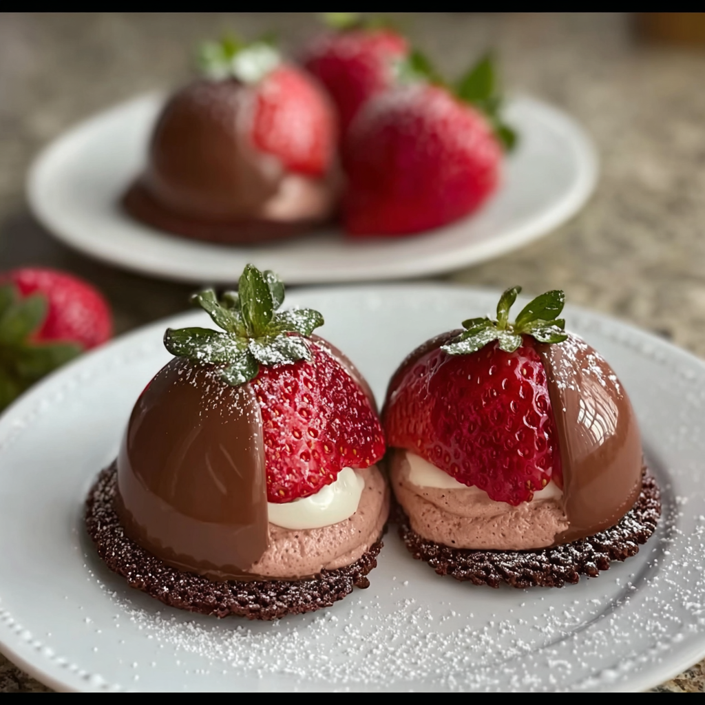Chocolate Strawberry Mousse Domes Recipe