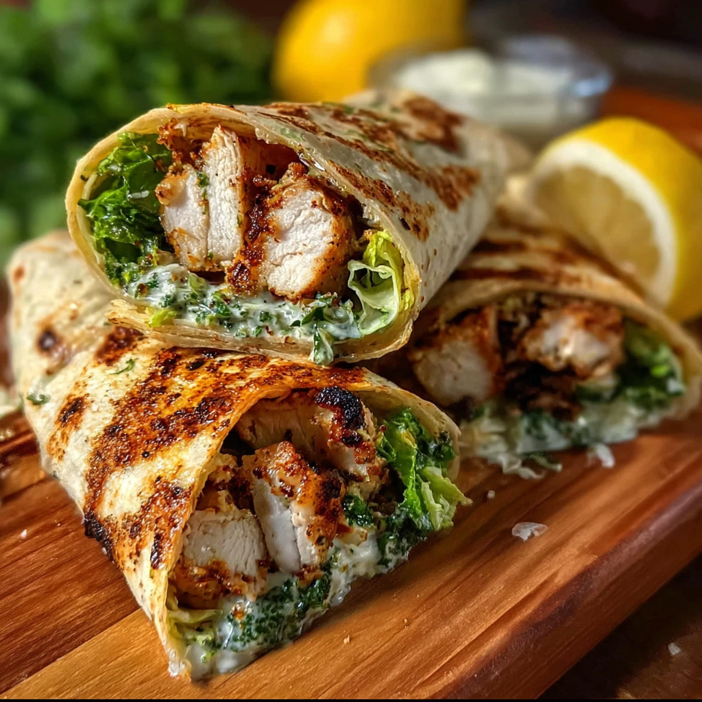 Crispy Grilled Lemon Herb Chicken Caesar Wraps: Flavor in Every Bite