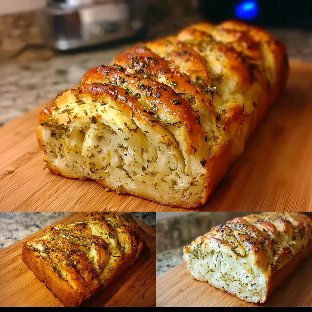 Swirled Garlic Herb and Cheese Bread