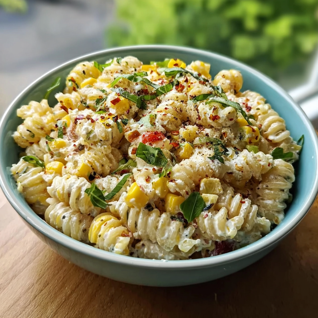 Creamy Street Corn Pasta Salad for Summer Entertaining