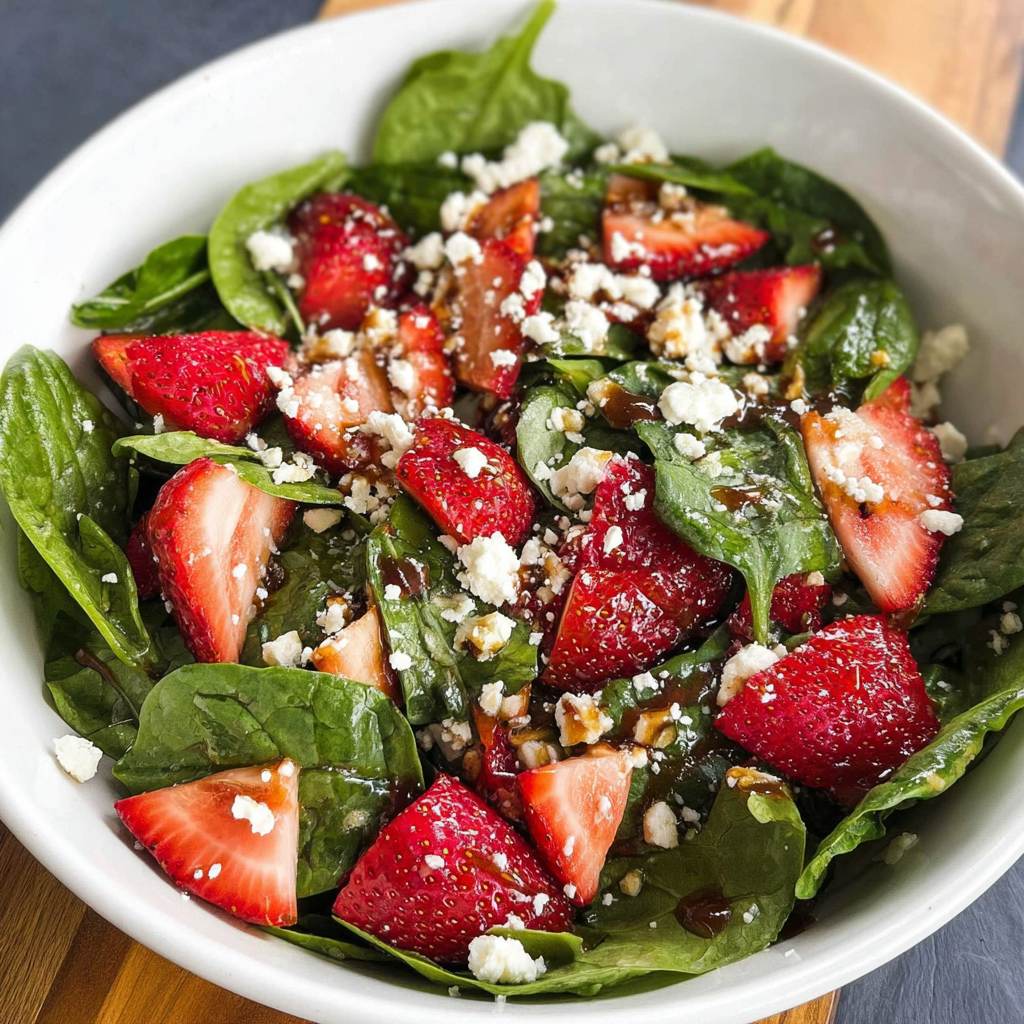 Strawberry Spinach Feta Salad with Poppy Seed Dressing