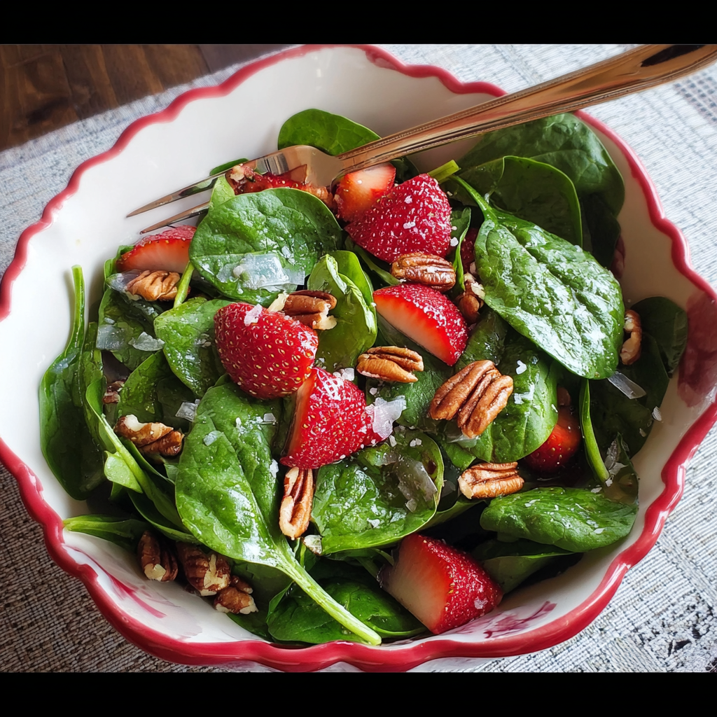 Spinach Strawberry Salad with Pecans