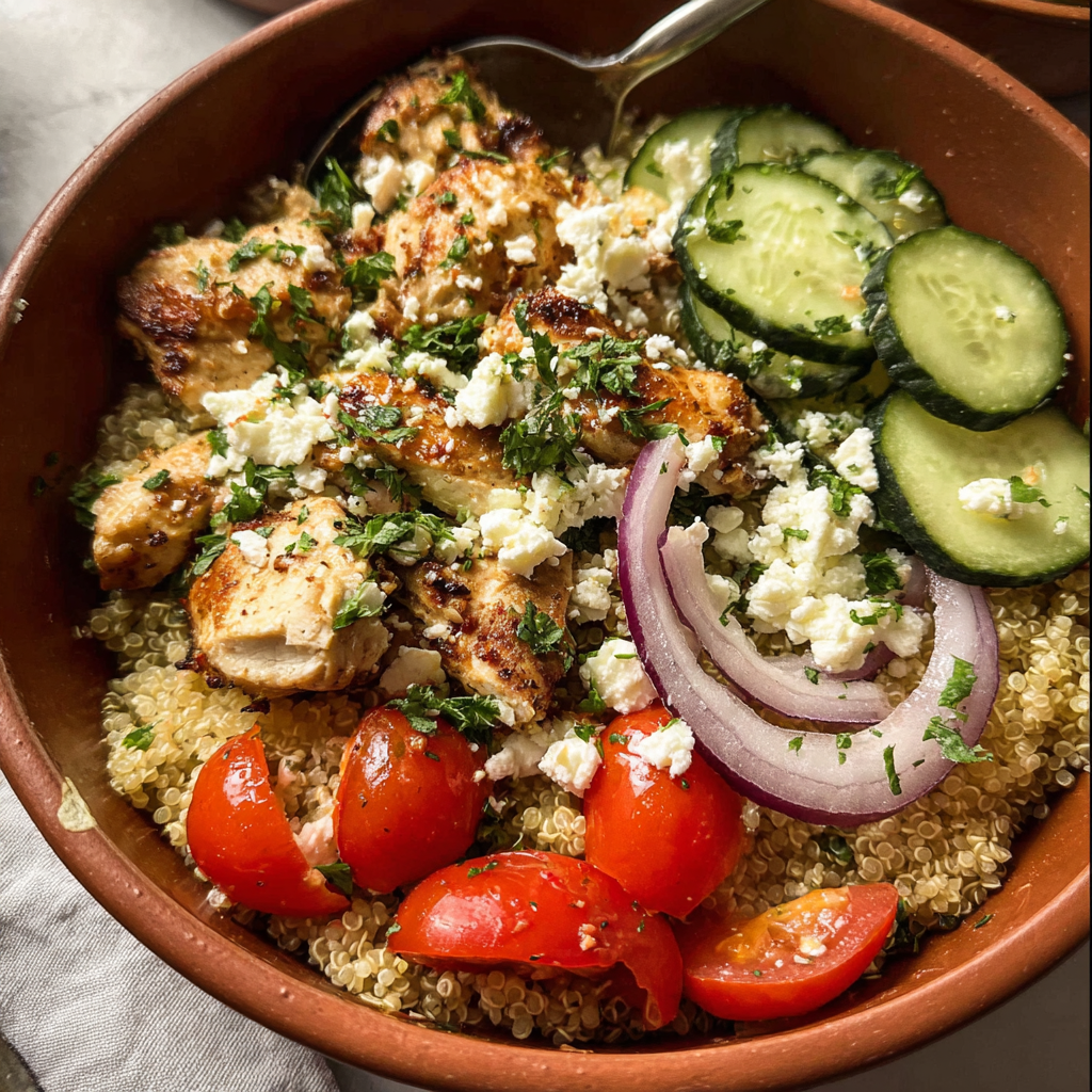 Mediterranean Chicken Quinoa Bowl