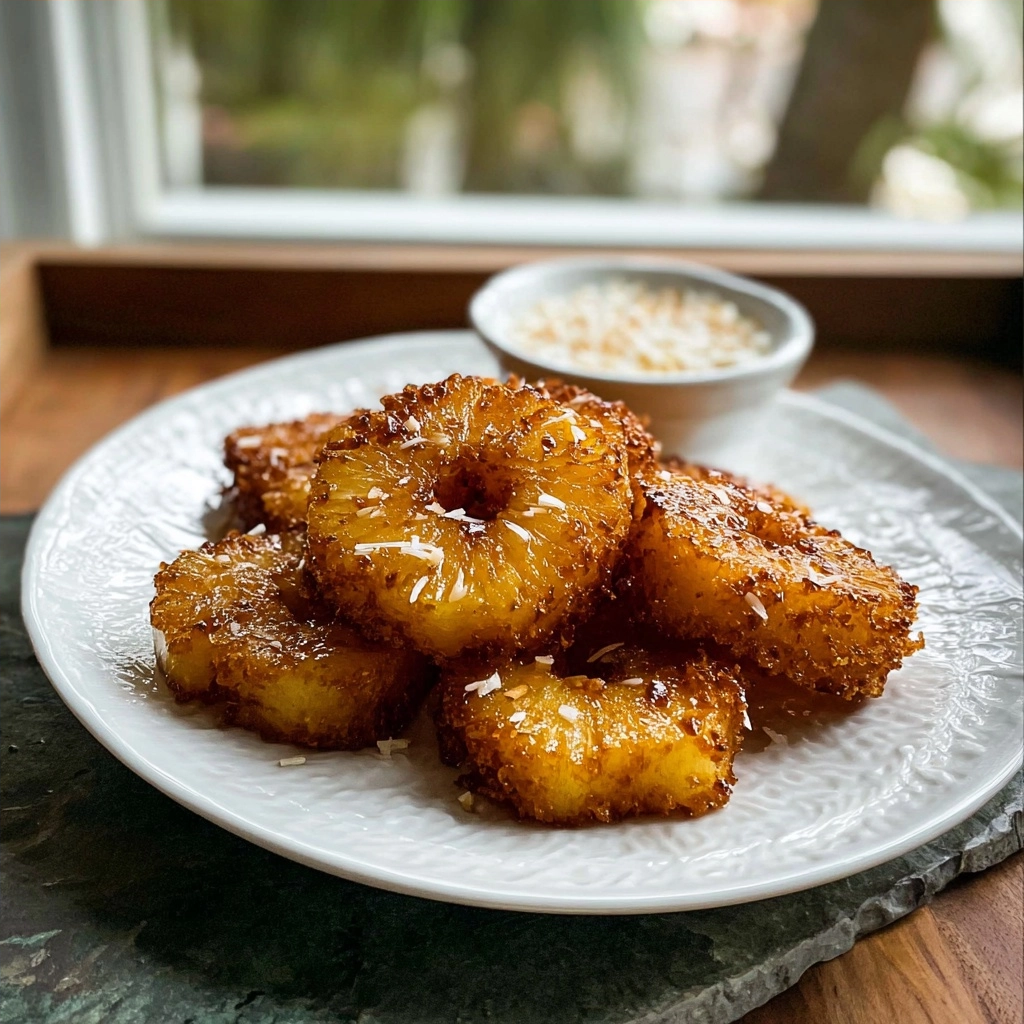 Rum Soaked Fried Pineapple Recipe