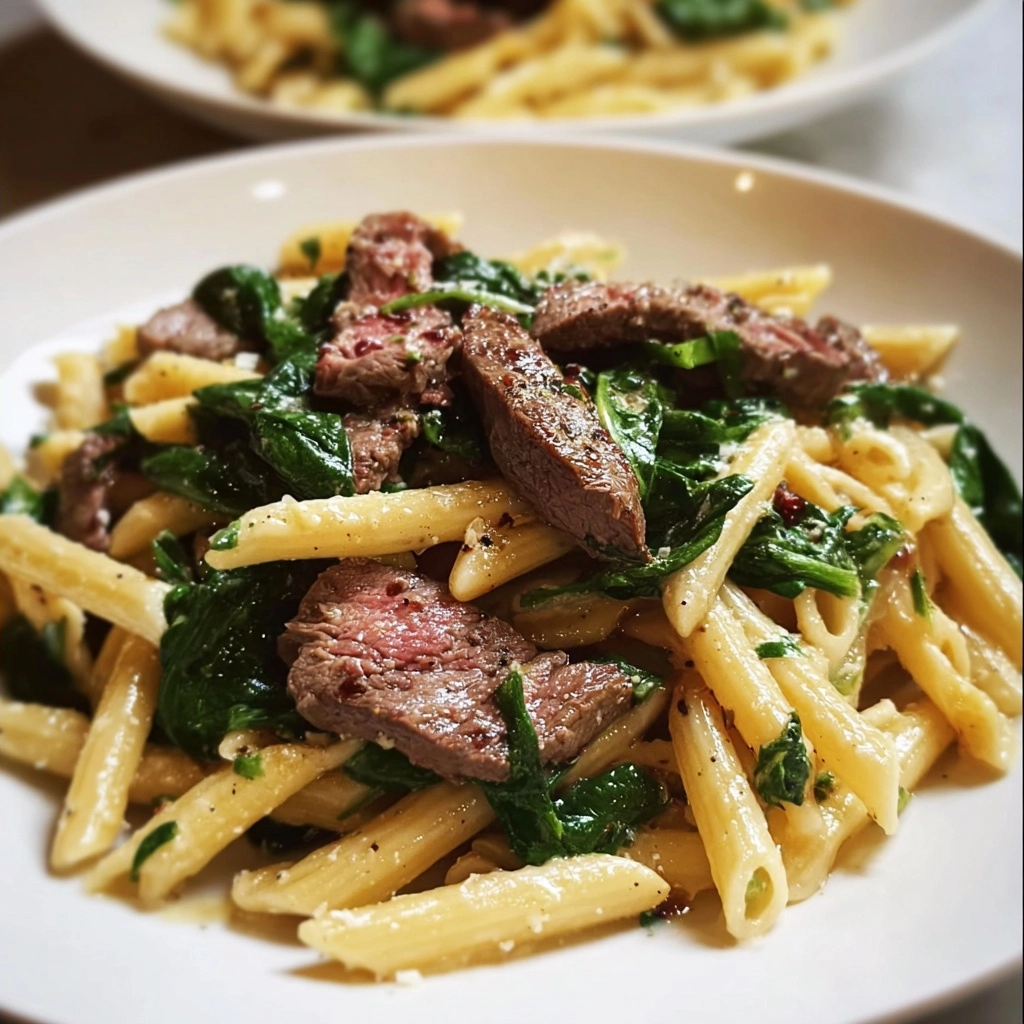 Pasta with Steak and Spinach: A Savory One-Pot Meal