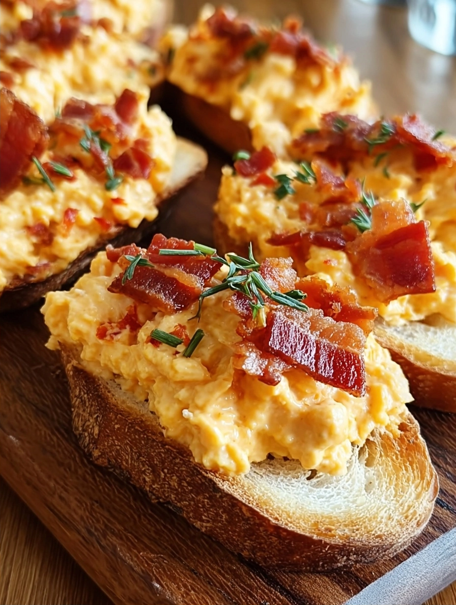 Pimento Cheese and Bacon Crostini Recipe