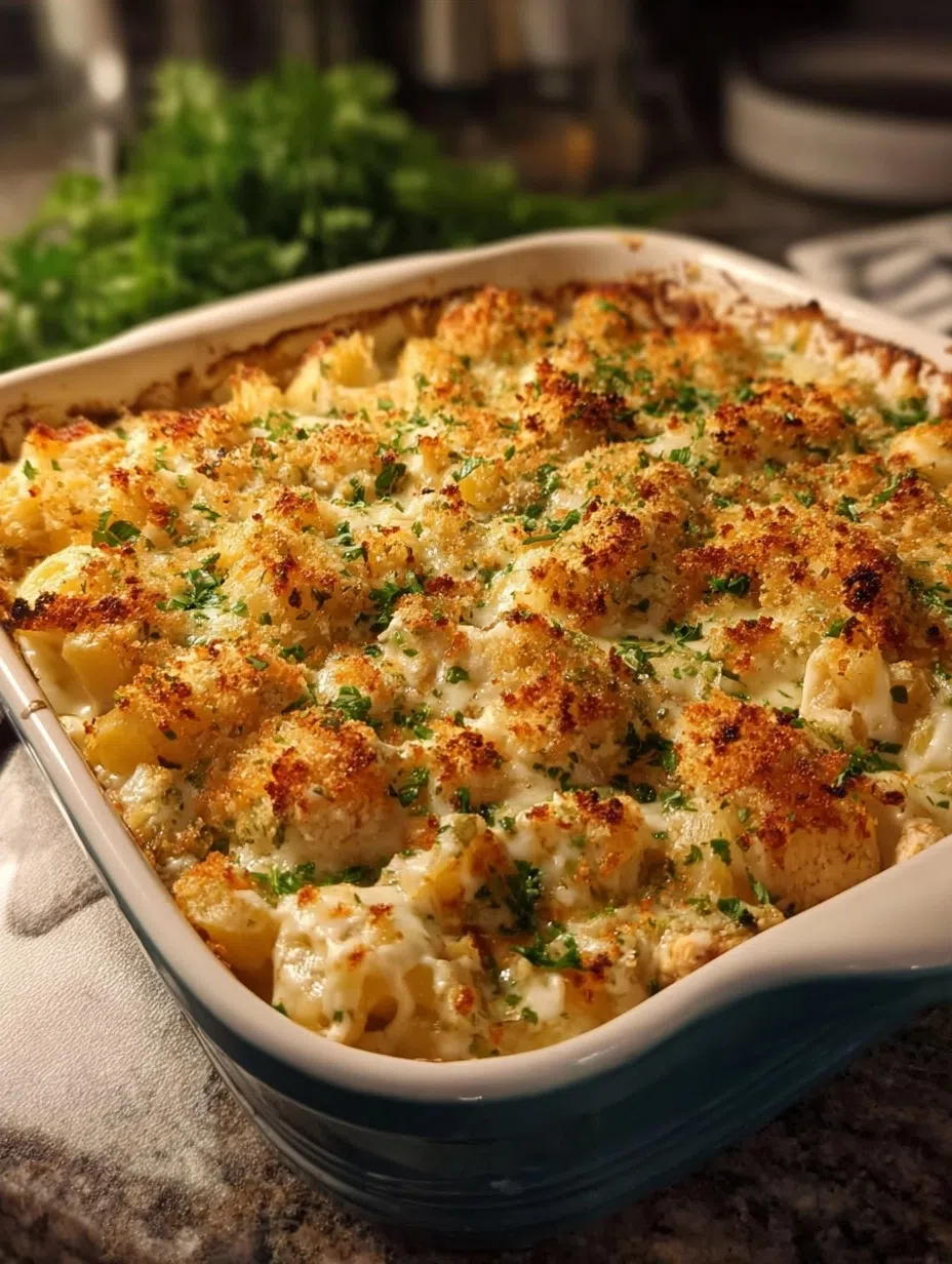 Crispy Garlic Parmesan Chicken Alfredo Bake Recipe