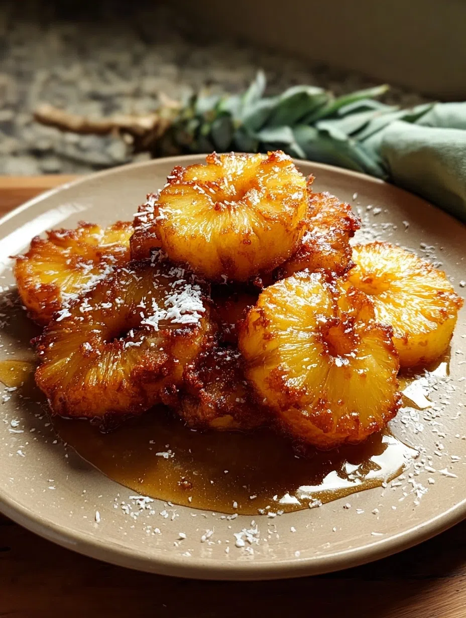 Rum Soaked Fried Pineapple