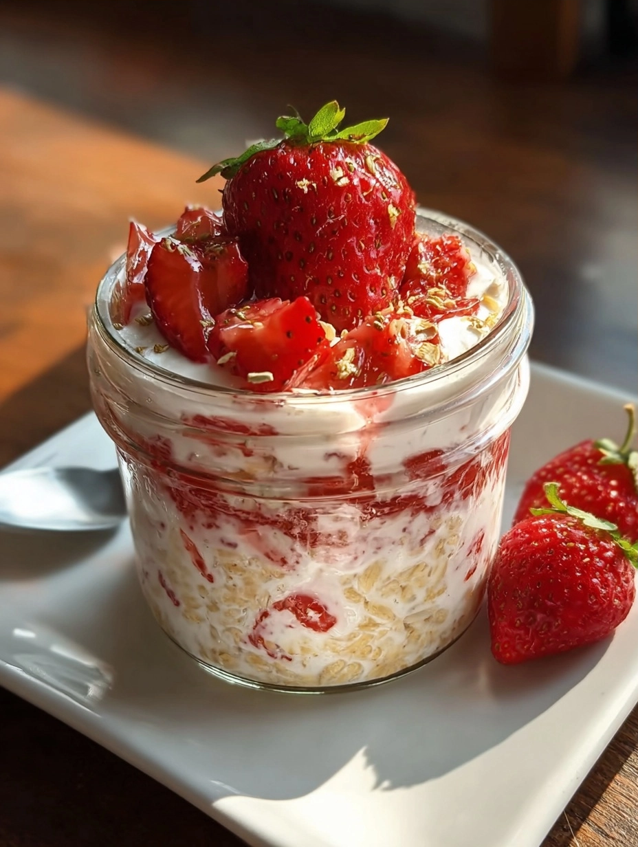 Strawberry Cream Overnight Oats: A Vibrant Breakfast with 5 Minutes Prep