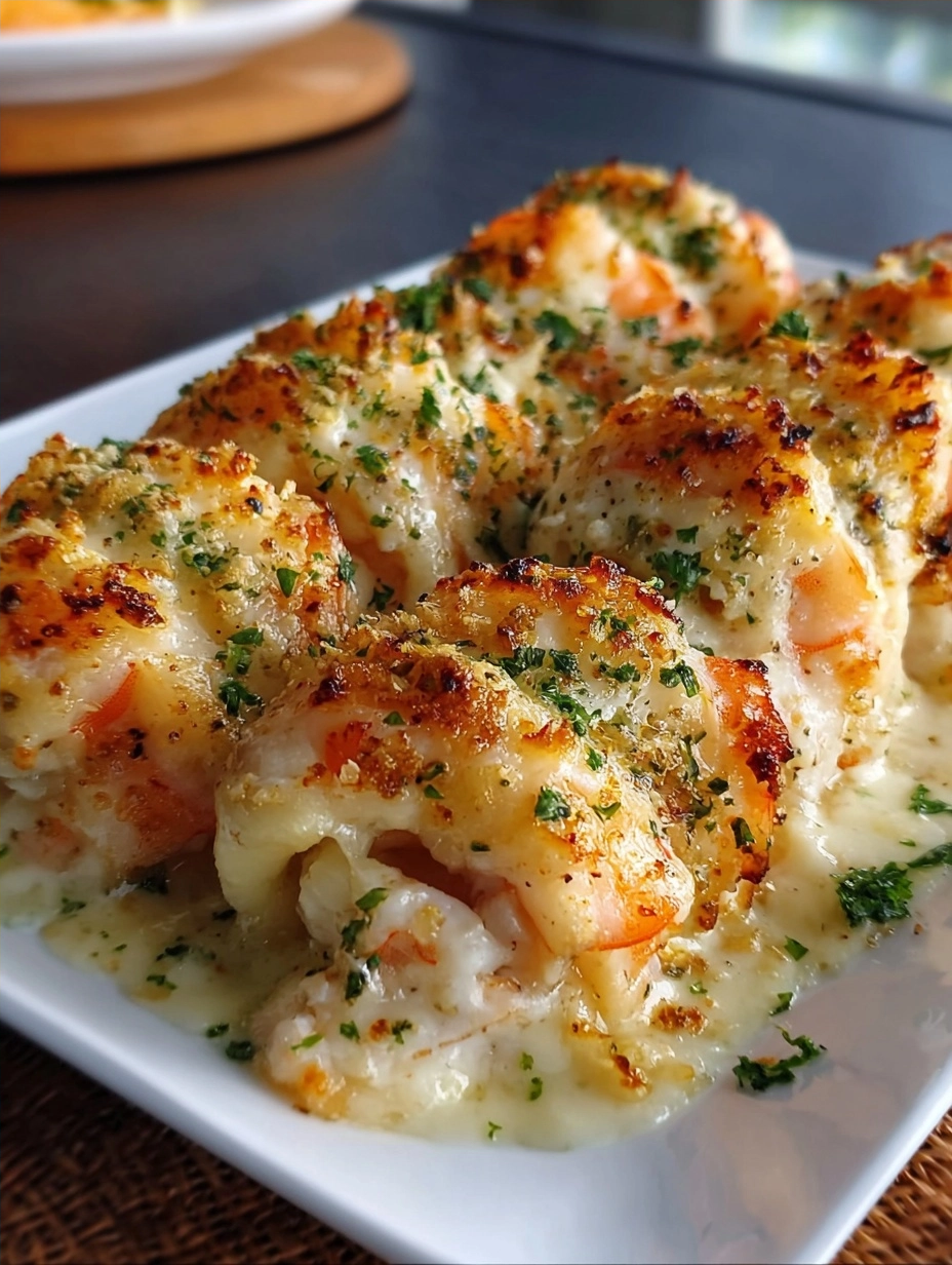 Creamy Garlic Parmesan Shrimp Roll Ups