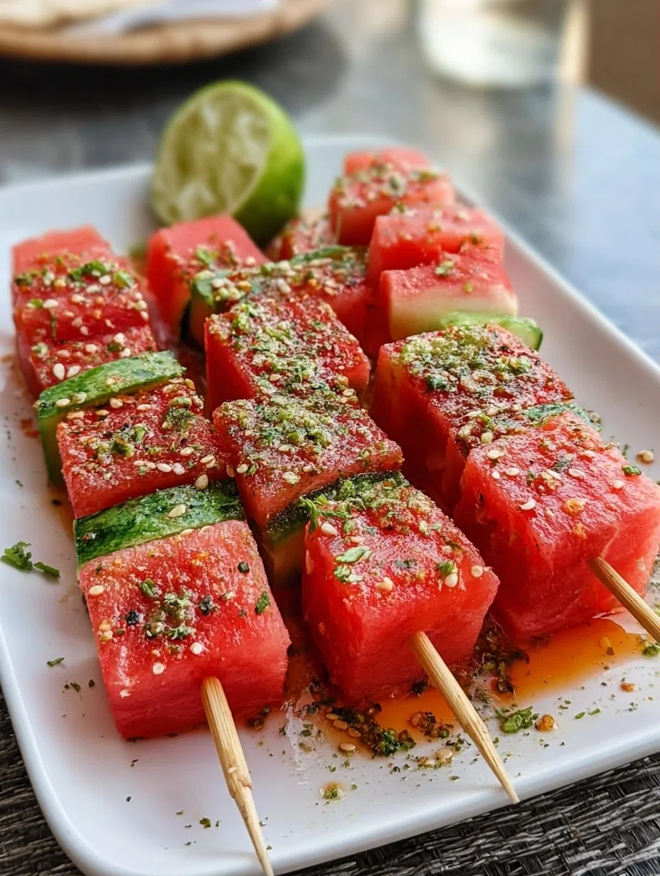 Watermelon Tajin Skewers: A Tangy Summer Treat