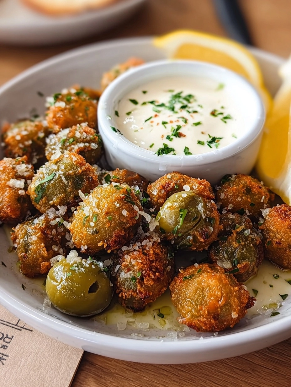 Fried Olives with Garlic Aioli: A Crispy Snack Sensation