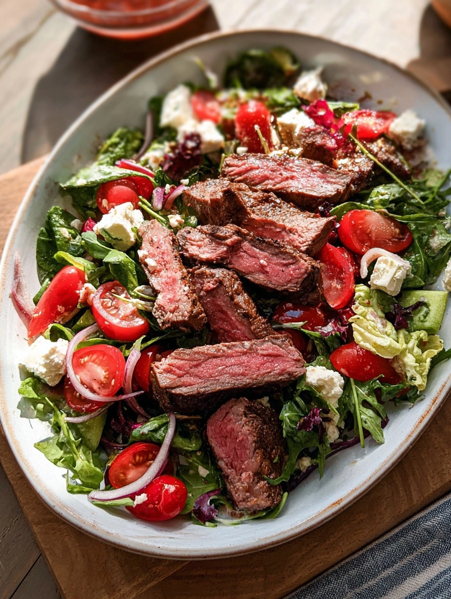 Steak Salad Recipe with Garlic Balsamic Dressing