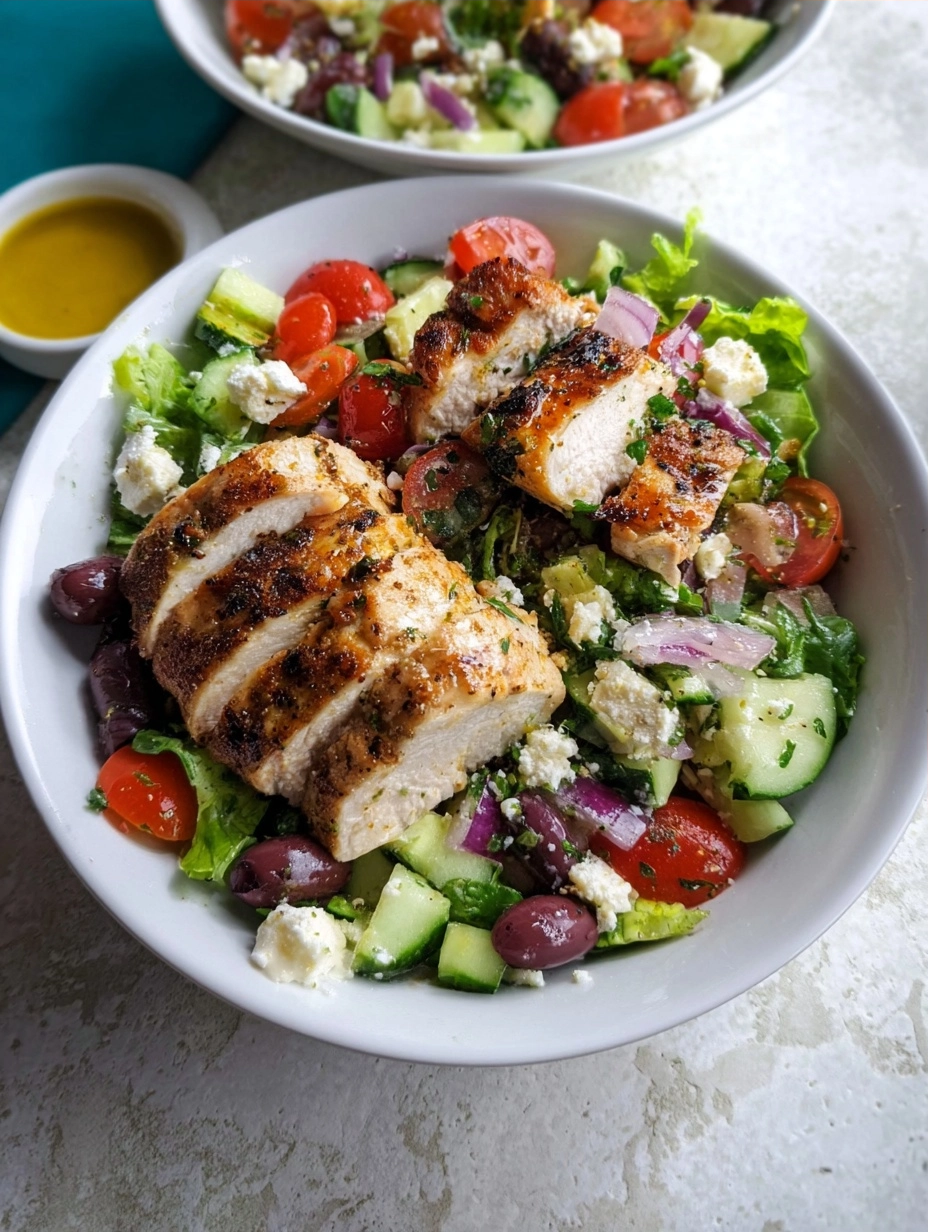Mediterranean Chicken Salad with Garlic and Lemon