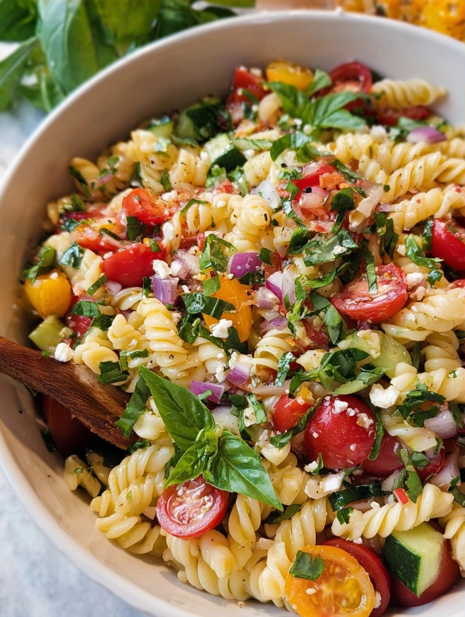 Summer Pasta Salad with Chickpeas and Fresh Herbs