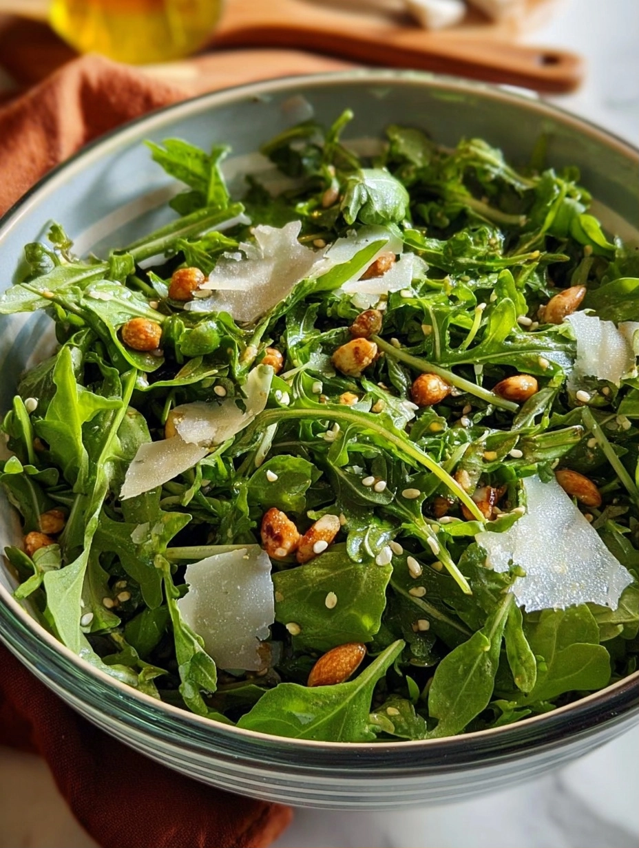 Fresh Arugula Salad with Lemon-Honey Dressing and Nuts