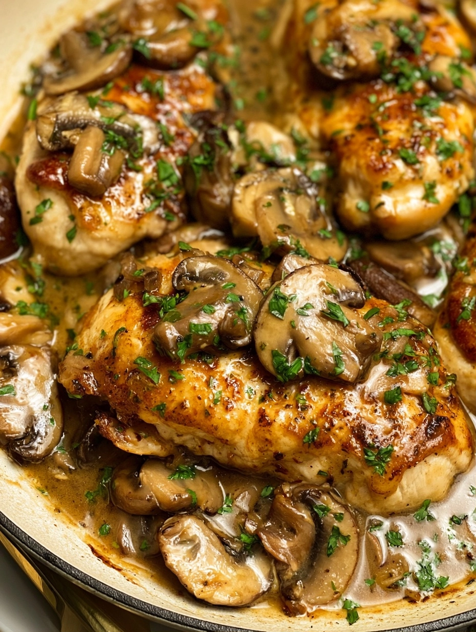Quick Mushroom Chicken with Creamy Sauce Recipe