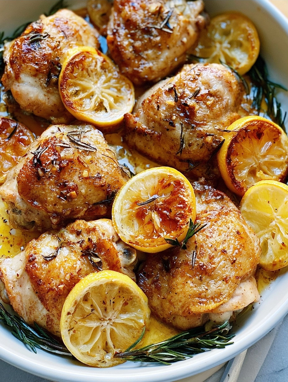 Simple Lemon Rosemary Chicken Thighs Dinner Recipe