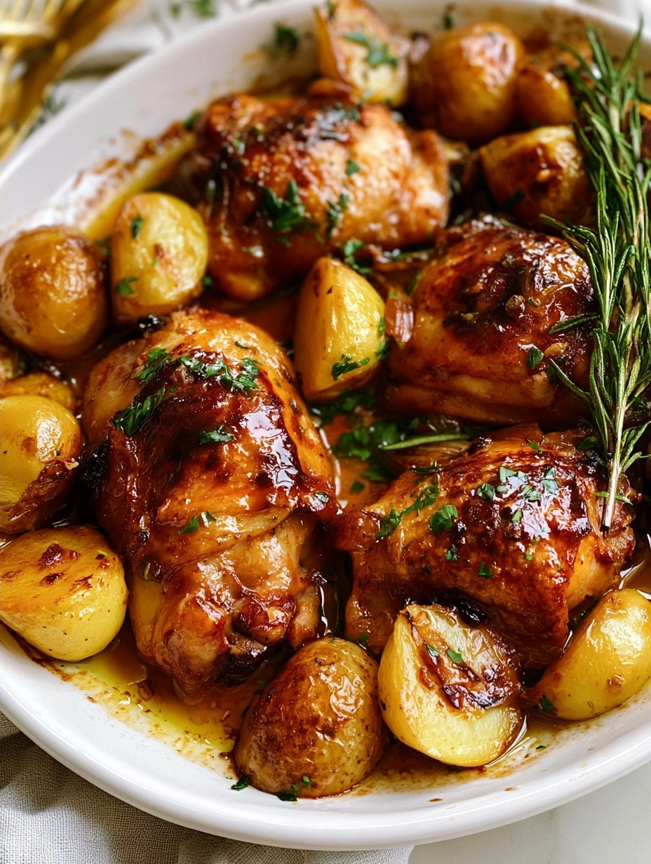 Family-Friendly Chicken Thigh and Potato Bake Recipe