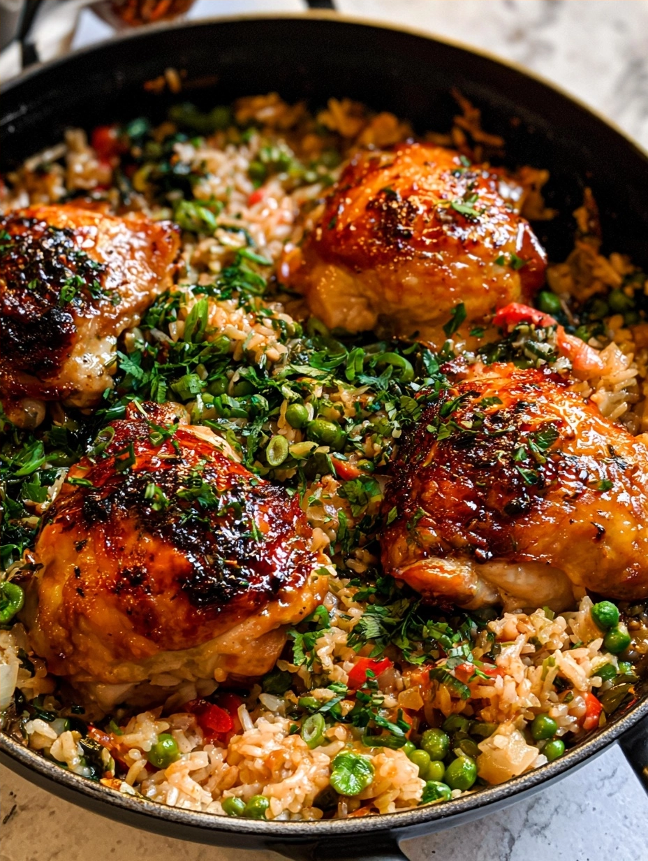 One-Pan Chicken Thighs and Rice Recipe For Families