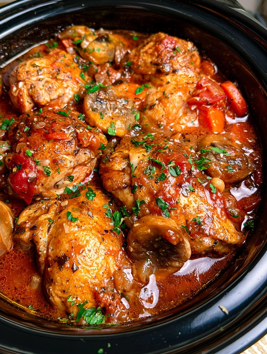 Restaurant Quality Slow-Cooker Chicken Cacciatore