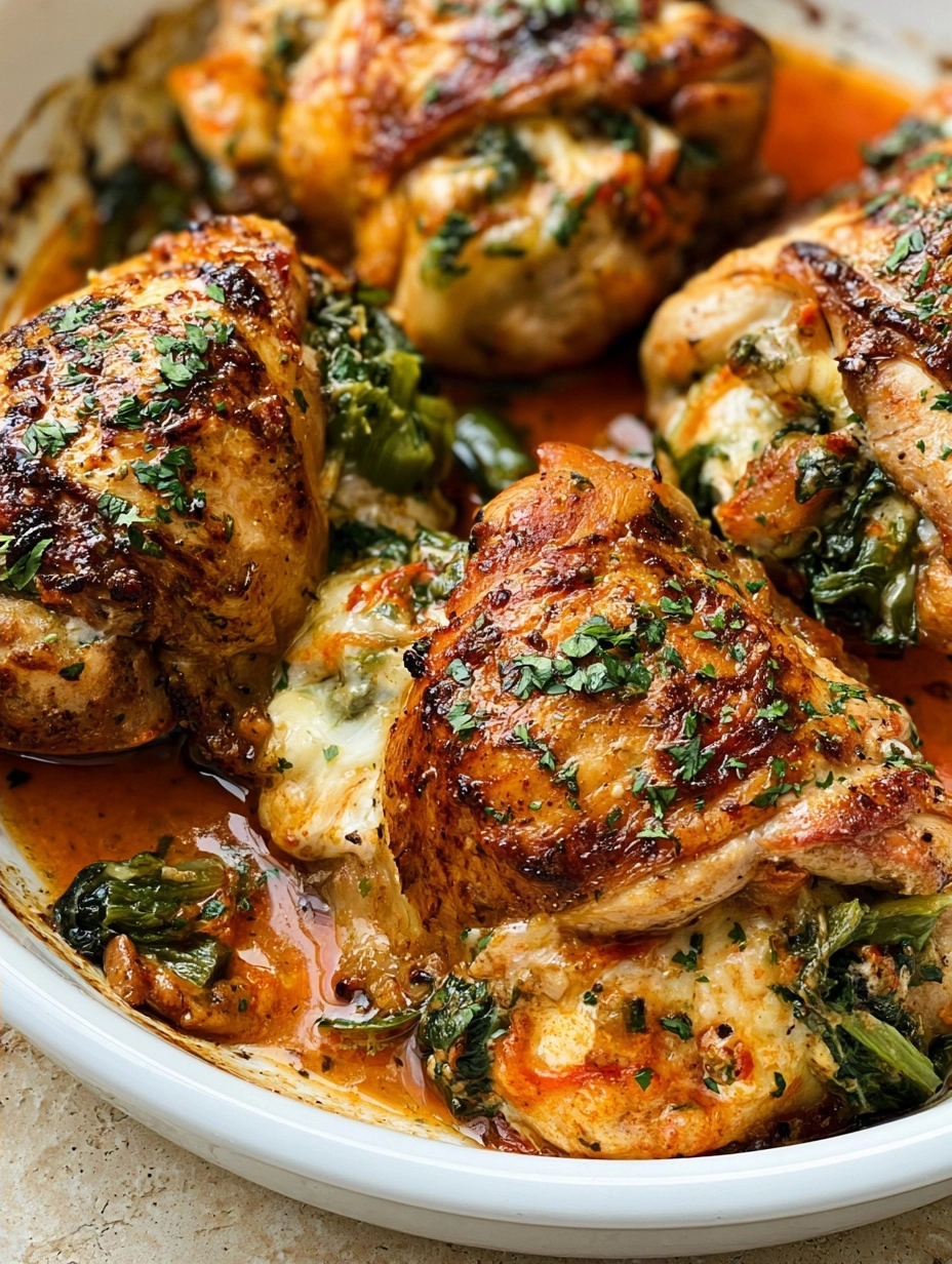 Stuffed Chicken Thighs With Spinach And Cream Cheese