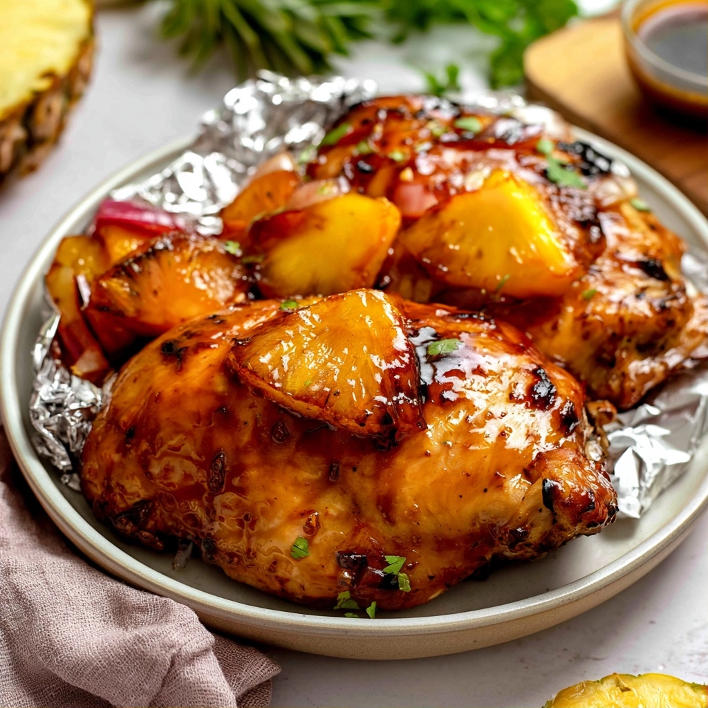 Pineapple Teriyaki Chicken Foil Packets for Easy Weeknights