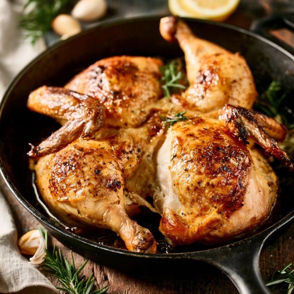 Chicken Under a Brick for Crispy Skin